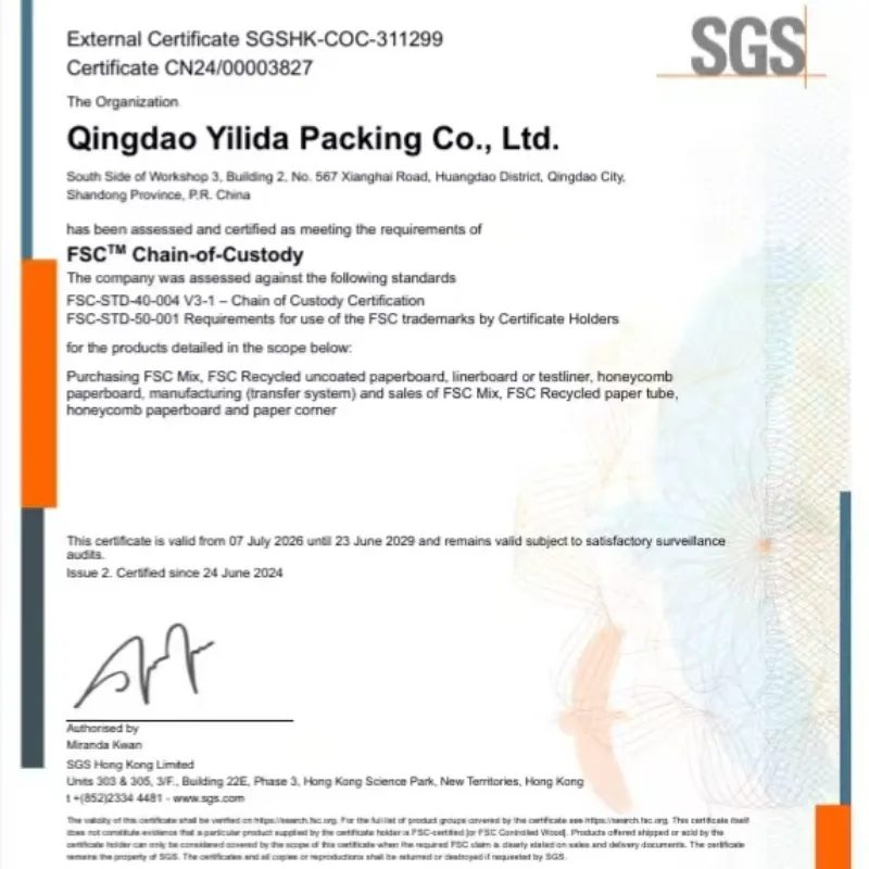 Qingdao Yilida Packaging проведе специално обучение за FSC системата за управление на веригата за предлагане и търсене.